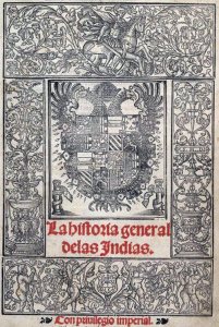 Portada de la Historia de Gonzalo Fernández de Oviedo